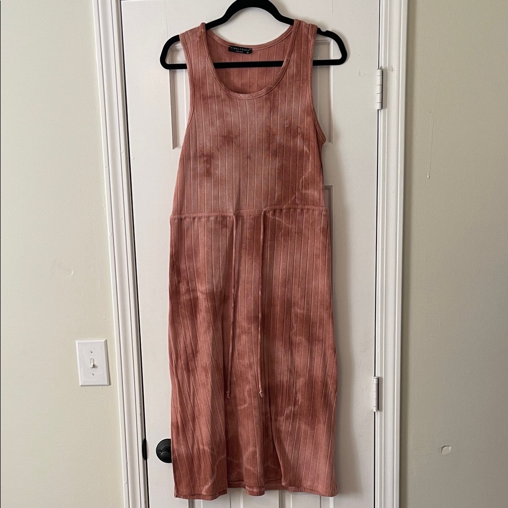 Rose Colored Tie Dye Midi Dress